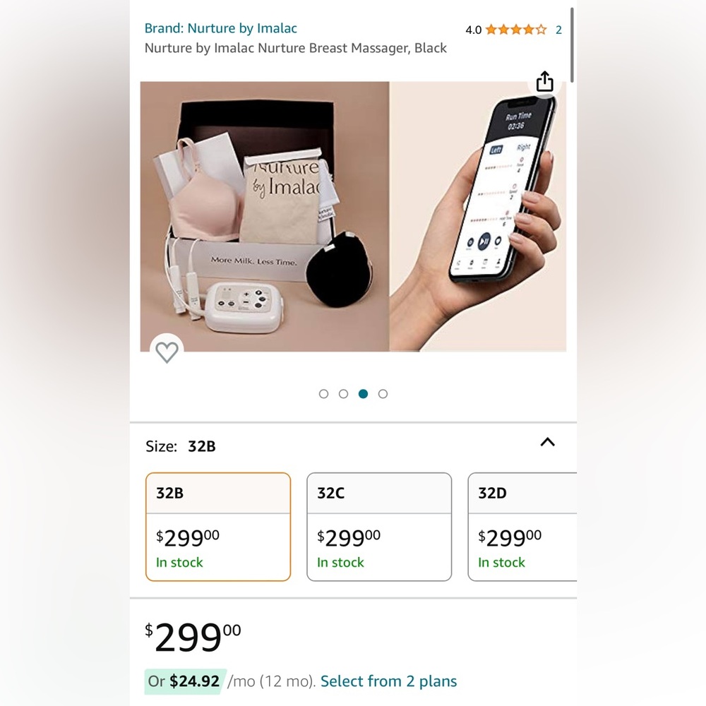 Nurture by Imalac Breast Massager, 32B - Brand New